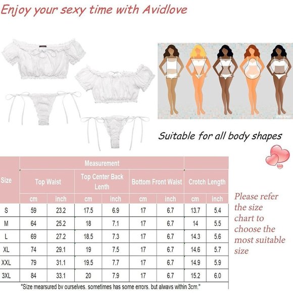 Avidlove Women Lingerie Sexy Set  See Through Kawaii Lingerie Boudoir Outfits - Picture 6 of 6